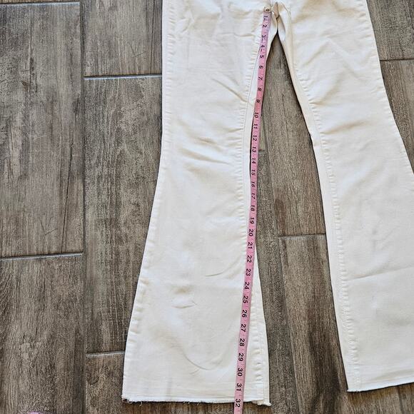 Articles of Society Jeans Womens 28 Bell Flare White Stretch Denim Boho Hippie - Picture 5 of 11